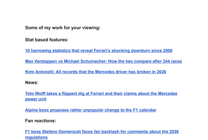 write professional sports articles, news and features
